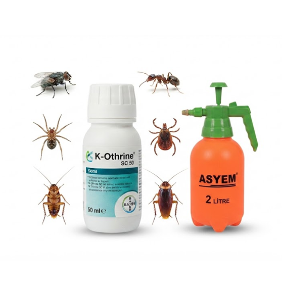 Bayer K-Othrine SC 50 50 ml Haşere İlacı  Ve  Asyem 2 Litre Başınçlı Pompa